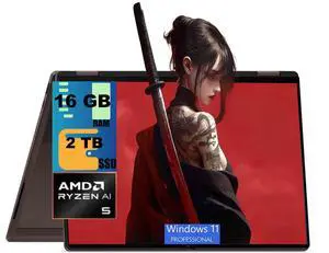 HP OmniBook X Flip 14 2-in-1 Laptop, 14" WUXGA (1920x1200) OLED Touchscreen, AMD 4-core Ryzen AI 5 430 Processor, AMD Radeon 840M Graphics, 16GB DDR4 2TB PCIe SSD, Wi-Fi 7, Windows 11 Pro HP OmniBook X Flip 14 2-in-1 Laptop, 14" WUXGA (1920x1200) OLED Touchscreen, AMD 4-core Ryzen AI 5 430 Processor, AMD Radeon 840M Graphics, 16GB DDR4 2TB PCIe SSD, Wi-Fi 7, Windows 11 Pro