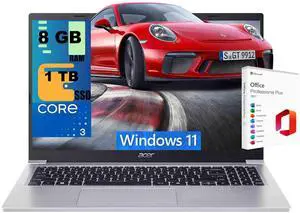 Acer Aspire Lite 15 Business Laptop, 15.6" FHD (1920 x 1080) Display, Intel 8-core Core 3 N350 Processor, Intel Graphics, 8GB DDR4 1TB PCIe SSD, Wi-Fi 5, Windows 11 Home, Office 2021 License Acer Aspire Lite 15 Business Laptop, 15.6" FHD (1920 x 1080) Display, Intel 8-core Core 3 N350 Processor, Intel Graphics, 8GB DDR4 1TB PCIe SSD, Wi-Fi 5, Windows 11 Home, Office 2021 License