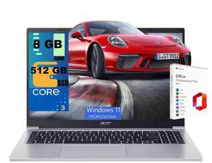 Acer Aspire Lite 15 Business Laptop, 15.6" FHD (1920 x 1080) Display, Intel 8-core Core 3 N350 Processor, Intel Graphics, 8GB DDR4 512GB PCIe SSD, Wi-Fi 5, Windows 11 Pro, Office 2021 License Acer Aspire Lite 15 Business Laptop, 15.6" FHD (1920 x 1080) Display, Intel 8-core Core 3 N350 Processor, Intel Graphics, 8GB DDR4 512GB PCIe SSD, Wi-Fi 5, Windows 11 Pro, Office 2021 License