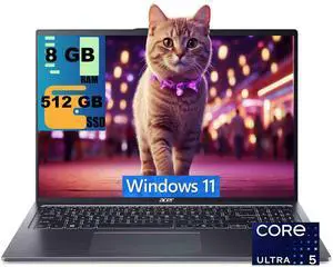 Acer Swift 16 AI Laptop, 16" WQXGA+ (3200x2000) OLED 120Hz Display, Intel 14-core Ultra 5 125H Processor, Intel Arc Graphics, 8GB DDR4 512GB PCIe SSD, Backlit Fingerprint, Windows 11 Home Acer Swift 16 AI Laptop, 16" WQXGA+ (3200x2000) OLED 120Hz Display, Intel 14-core Ultra 5 125H Processor, Intel Arc Graphics, 8GB DDR4 512GB PCIe SSD, Backlit Fingerprint, Windows 11 Home