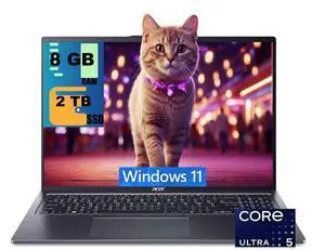 Acer Swift 16 AI Laptop, 16" WQXGA+ (3200x2000) OLED 120Hz Display, Intel 14-core Ultra 5 125H Processor, Intel Arc Graphics, 8GB DDR4 2TB PCIe SSD, Backlit Fingerprint, Windows 11 Home Acer Swift 16 AI Laptop, 16" WQXGA+ (3200x2000) OLED 120Hz Display, Intel 14-core Ultra 5 125H Processor, Intel Arc Graphics, 8GB DDR4 2TB PCIe SSD, Backlit Fingerprint, Windows 11 Home
