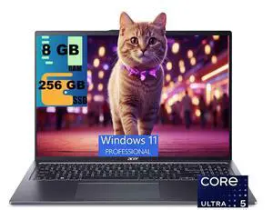 Acer Swift 16 AI Laptop, 16" WQXGA+ (3200x2000) OLED 120Hz Display, Intel 14-core Ultra 5 125H Processor, Intel Arc Graphics, 8GB DDR4 256GB PCIe SSD, Backlit Fingerprint, Windows 11 Pro Acer Swift 16 AI Laptop, 16" WQXGA+ (3200x2000) OLED 120Hz Display, Intel 14-core Ultra 5 125H Processor, Intel Arc Graphics, 8GB DDR4 256GB PCIe SSD, Backlit Fingerprint, Windows 11 Pro