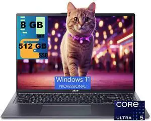 Acer Swift 16 AI Laptop, 16" WQXGA+ (3200x2000) OLED 120Hz Display, Intel 14-core Ultra 5 125H Processor, Intel Arc Graphics, 8GB DDR4 512GB PCIe SSD, Backlit Fingerprint, Windows 11 Pro Acer Swift 16 AI Laptop, 16" WQXGA+ (3200x2000) OLED 120Hz Display, Intel 14-core Ultra 5 125H Processor, Intel Arc Graphics, 8GB DDR4 512GB PCIe SSD, Backlit Fingerprint, Windows 11 Pro