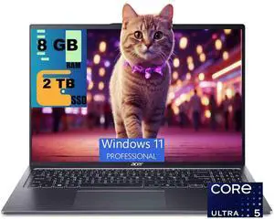 Acer Swift 16 AI Laptop, 16" WQXGA+ (3200x2000) OLED 120Hz Display, Intel 14-core Ultra 5 125H Processor, Intel Arc Graphics, 8GB DDR4 2TB PCIe SSD, Backlit Fingerprint, Windows 11 Pro Acer Swift 16 AI Laptop, 16" WQXGA+ (3200x2000) OLED 120Hz Display, Intel 14-core Ultra 5 125H Processor, Intel Arc Graphics, 8GB DDR4 2TB PCIe SSD, Backlit Fingerprint, Windows 11 Pro