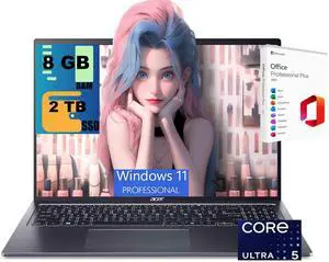 Acer Swift 16 AI Laptop, 16" WQXGA+ OLED 120Hz Display, Intel 14-core Ultra 5 125H Processor, Intel Arc Graphics, 8GB DDR4 2TB PCIe SSD, Fingerprint, Windows 11 Pro, Office 2021 License Acer Swift 16 AI Laptop, 16" WQXGA+ OLED 120Hz Display, Intel 14-core Ultra 5 125H Processor, Intel Arc Graphics, 8GB DDR4 2TB PCIe SSD, Fingerprint, Windows 11 Pro, Office 2021 License