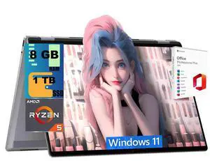 HP OmniBook X Flip 16 2-in-1 Laptop, 16" WUXGA Touchscreen, AMD 6-core Ryzen 5 220 Processor, AMD Radeon 740M, 8GB DDR4 1TB PCIe SSD, Backlit Wi-Fi6E, Windows 11 Home, Office 2021 License HP OmniBook X Flip 16 2-in-1 Laptop, 16" WUXGA Touchscreen, AMD 6-core Ryzen 5 220 Processor, AMD Radeon 740M, 8GB DDR4 1TB PCIe SSD, Backlit Wi-Fi6E, Windows 11 Home, Office 2021 License