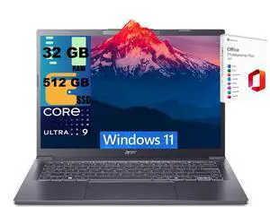 Acer Aspire 14 AI Portable Laptop, 14" WUXGA Touchscreen, Intel Octa-core Ultra 9 288V Processor, Intel Arc 140V, 32GB DDR4 512GB PCIe SSD, Wi-Fi 6E, Windows 11 Home, Office 2021 License Acer Aspire 14 AI Portable Laptop, 14" WUXGA Touchscreen, Intel Octa-core Ultra 9 288V Processor, Intel Arc 140V, 32GB DDR4 512GB PCIe SSD, Wi-Fi 6E, Windows 11 Home, Office 2021 License