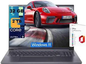 Acer Aspire 16 AI Laptop, 16" WUXGA 120Hz Touchscreen, Intel Octa-core Ultra 9 288V processor, Intel Arc 140V, 32GB DDR4 2TB PCIe SSD, Backlit keyboard, Wi-Fi 7, Windows 11 Home, Office 2021 License Acer Aspire 16 AI Laptop, 16" WUXGA 120Hz Touchscreen, Intel Octa-core Ultra 9 288V processor, Intel Arc 140V, 32GB DDR4 2TB PCIe SSD, Backlit keyboard, Wi-Fi 7, Windows 11 Home, Office 2021 License