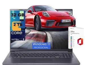Acer Aspire 16 AI Laptop, 16" WUXGA 120Hz Touchscreen, Intel Octa-core Ultra 9 288V processor, Intel Arc 140V, 32GB DDR4 2TB PCIe SSD, Backlit keyboard, Wi-Fi 7, Windows 11 Pro, Office 2021 License Acer Aspire 16 AI Laptop, 16" WUXGA 120Hz Touchscreen, Intel Octa-core Ultra 9 288V processor, Intel Arc 140V, 32GB DDR4 2TB PCIe SSD, Backlit keyboard, Wi-Fi 7, Windows 11 Pro, Office 2021 License