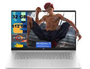 HP OmniBook 3 17 Business Laptop, 17.3" FHD Touchscreen, AMD 6-core Ryzen 5 130 Processor, AMD Radeon 660M, 32GB DDR4 512GB PCIe SSD, Backlit Wi-Fi 6, Windows 11 Pro HP OmniBook 3 17 Business Laptop, 17.3" FHD Touchscreen, AMD 6-core Ryzen 5 130 Processor, AMD Radeon 660M, 32GB DDR4 512GB PCIe SSD, Backlit Wi-Fi 6, Windows 11 Pro