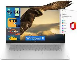 HP OmniBook 3 17 Business Laptop, 17.3" FHD Touchscreen, AMD 6-core Ryzen 5 130 Processor, AMD Radeon 660M, 16GB DDR4 1TB PCIe SSD, Backlit Wi-Fi 6, Windows 11, Office 2021 License HP OmniBook 3 17 Business Laptop, 17.3" FHD Touchscreen, AMD 6-core Ryzen 5 130 Processor, AMD Radeon 660M, 16GB DDR4 1TB PCIe SSD, Backlit Wi-Fi 6, Windows 11, Office 2021 License