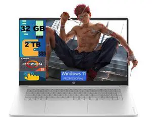 HP OmniBook 3 17 Business Laptop, 17.3" FHD Touchscreen, AMD 6-core Ryzen 5 130 Processor, AMD Radeon 660M, 32GB DDR4 2TB PCIe SSD, Backlit Wi-Fi 6, Windows 11 Pro HP OmniBook 3 17 Business Laptop, 17.3" FHD Touchscreen, AMD 6-core Ryzen 5 130 Processor, AMD Radeon 660M, 32GB DDR4 2TB PCIe SSD, Backlit Wi-Fi 6, Windows 11 Pro
