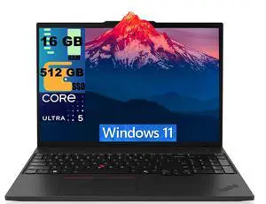 Lenovo ThinkPad T16 Business Laptop, 16.0" WUXGA Display, Intel Ultra 5-225U 12-Cores Processor, Integrated Graphics, 16GB DDR5 512GB PCIe SSD, Backlit KB, Fingerprint, Windows 11 Lenovo ThinkPad T16 Business Laptop, 16.0" WUXGA Display, Intel Ultra 5-225U 12-Cores Processor, Integrated Graphics, 16GB DDR5 512GB PCIe SSD, Backlit KB, Fingerprint, Windows 11