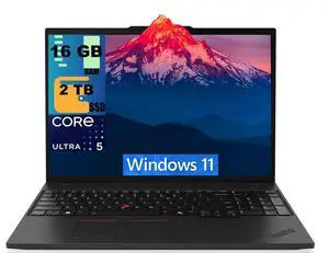 Lenovo ThinkPad T16 Business Laptop, 16.0" WUXGA Display, Intel Ultra 5-225U 12-Cores Processor, Integrated Graphics, 16GB DDR5 2TB PCIe SSD, Backlit KB, Fingerprint, Windows 11 Lenovo ThinkPad T16 Business Laptop, 16.0" WUXGA Display, Intel Ultra 5-225U 12-Cores Processor, Integrated Graphics, 16GB DDR5 2TB PCIe SSD, Backlit KB, Fingerprint, Windows 11