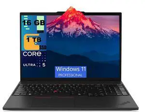 Lenovo ThinkPad T16 Business Laptop, 16.0" WUXGA Display, Intel Ultra 5-225U 12-Cores Processor, Integrated Graphics, 16GB DDR5 1TB PCIe SSD, Backlit KB, Fingerprint, Windows 11 Pro Lenovo ThinkPad T16 Business Laptop, 16.0" WUXGA Display, Intel Ultra 5-225U 12-Cores Processor, Integrated Graphics, 16GB DDR5 1TB PCIe SSD, Backlit KB, Fingerprint, Windows 11 Pro