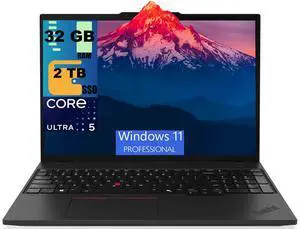 Lenovo ThinkPad T16 Business Laptop, 16.0" WUXGA Display, Intel Ultra 5-225U 12-Cores Processor, Integrated Graphics, 32GB DDR5 2TB PCIe SSD, Backlit KB, Fingerprint, Windows 11 Pro Lenovo ThinkPad T16 Business Laptop, 16.0" WUXGA Display, Intel Ultra 5-225U 12-Cores Processor, Integrated Graphics, 32GB DDR5 2TB PCIe SSD, Backlit KB, Fingerprint, Windows 11 Pro