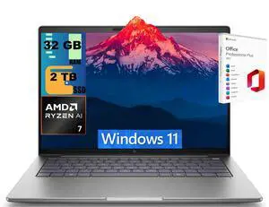 HP ZBook 8 14 Laptop, 14.0" WUXGA Touchscreen, AMD Ryzen AI 7 PRO 350 8-Cores Processor, AMD Radeon 860M Graphics, 32GB DDR5 2TB PCIe SSD, Backlit KB, Fingerprint, Windows 11, Office 2021 License HP ZBook 8 14 Laptop, 14.0" WUXGA Touchscreen, AMD Ryzen AI 7 PRO 350 8-Cores Processor, AMD Radeon 860M Graphics, 32GB DDR5 2TB PCIe SSD, Backlit KB, Fingerprint, Windows 11, Office 2021 License