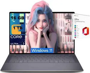Dell XPS 14 Premium Laptop, 14.5 OLED 3.2K Touchscreen, Intel Core Ultra 7-255H 16 cores Processor, Intel Arc Graphics, 16GB DDR5 1TB PCIe SSD, Backlit KB, FR, Windows 11 Pro, Office 2021 License Dell XPS 14 Premium Laptop, 14.5 OLED 3.2K Touchscreen, Intel Core Ultra 7-255H 16 cores Processor, Intel Arc Graphics, 16GB DDR5 1TB PCIe SSD, Backlit KB, FR, Windows 11 Pro, Office 2021 License