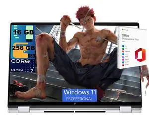 HP Omni Book X Flip Copilot + 2-in-1 Laptop, 14.0" WUXGA Touchscreen, Intel Ultra 7-256V 8-Cores Processor, Intel Arc 140V Graphics, 16GB DDR5 256GB PCIe SSD, Windows 11 Pro, Office 2021 License HP Omni Book X Flip Copilot + 2-in-1 Laptop, 14.0" WUXGA Touchscreen, Intel Ultra 7-256V 8-Cores Processor, Intel Arc 140V Graphics, 16GB DDR5 256GB PCIe SSD, Windows 11 Pro, Office 2021 License