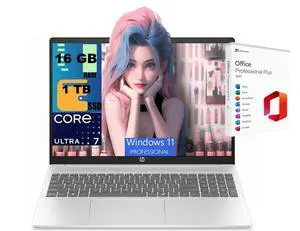 HP OmniBook 5 16 Laptop, 16.0" OLED WUXGA Display, Intel Ultra 7-255U 12-Cores Processor, Intel Graphics, 16GB DDR5 1TB PCIe SSD, Backlit KB, WiFi 6, Webcam, Windows 11 Pro, Office 2021 License HP OmniBook 5 16 Laptop, 16.0" OLED WUXGA Display, Intel Ultra 7-255U 12-Cores Processor, Intel Graphics, 16GB DDR5 1TB PCIe SSD, Backlit KB, WiFi 6, Webcam, Windows 11 Pro, Office 2021 License