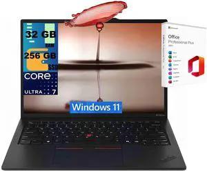 Lenovo ThinkPad X1 14 Business Laptop, 14.0" OLED 2.8K (2880x1800) 120Hz Display, Intel Ultra 7-268V 8-Cores Processor, Intel Arc 140V Graphics, 32 DDR5 256 PCIe SSD, Windows 11, Office 2021 License Lenovo ThinkPad X1 14 Business Laptop, 14.0" OLED 2.8K (2880x1800) 120Hz Display, Intel Ultra 7-268V 8-Cores Processor, Intel Arc 140V Graphics, 32 DDR5 256 PCIe SSD, Windows 11, Office 2021 License