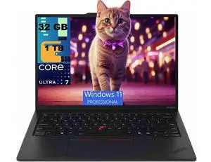 Lenovo ThinkPad X1 14 Business Laptop, 14.0" OLED 2.8K (2880x1800) 120Hz Display, Intel Ultra 7-268V 8-Cores Processor, Intel Arc 140V Graphics, 32GB DDR5 1TB PCIe SSD, Windows 11 Pro Lenovo ThinkPad X1 14 Business Laptop, 14.0" OLED 2.8K (2880x1800) 120Hz Display, Intel Ultra 7-268V 8-Cores Processor, Intel Arc 140V Graphics, 32GB DDR5 1TB PCIe SSD, Windows 11 Pro