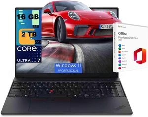 Lenovo ThinkPad E16 Business Laptop, 16.0" WUXGA Display, Intel Ultra 7-256V 8-Cores Processor, Intel Arc 140V Graphics, 16GB DDR5 2TB PCIe SSD, Backlit KB, Windows 11 Pro, Office 2021 License Lenovo ThinkPad E16 Business Laptop, 16.0" WUXGA Display, Intel Ultra 7-256V 8-Cores Processor, Intel Arc 140V Graphics, 16GB DDR5 2TB PCIe SSD, Backlit KB, Windows 11 Pro, Office 2021 License