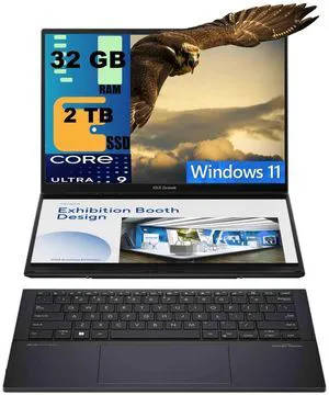 ASUS Zenbook Duo AI Powered 2-in-1 Laptop, 14.0" OLED WUXGA Touchscreen, Intel Ultra 9-285H 16-Cores Processor, Intel Arc 140V Graphics, 32GB DDR5 2TB PCIe SSD, Backlit KB, WiFi 7, Windows 11 Home ASUS Zenbook Duo AI Powered 2-in-1 Laptop, 14.0" OLED WUXGA Touchscreen, Intel Ultra 9-285H 16-Cores Processor, Intel Arc 140V Graphics, 32GB DDR5 2TB PCIe SSD, Backlit KB, WiFi 7, Windows 11 Home