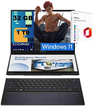 ASUS Zenbook Duo AI Powered 2-in-1 Laptop, 14.0" OLED WUXGA Touchscreen, Intel Ultra 9-285H 16-Cores Processor, Intel Arc 140V Graphics, 32GB DDR5 1TB PCIe SSD, Windows 11, Office 2021 License ASUS Zenbook Duo AI Powered 2-in-1 Laptop, 14.0" OLED WUXGA Touchscreen, Intel Ultra 9-285H 16-Cores Processor, Intel Arc 140V Graphics, 32GB DDR5 1TB PCIe SSD, Windows 11, Office 2021 License