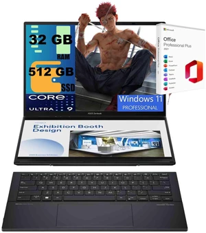 ASUS Zenbook Duo AI Powered 2-in-1 Laptop, 14.0" OLED WUXGA Touchscreen, Intel Ultra 9-285H 16-Cores Processor, Intel Arc 140V Graphics, 32GB DDR5 512GB PCIe SSD, Windows 11 Pro, Office 2021 License ASUS Zenbook Duo AI Powered 2-in-1 Laptop, 14.0" OLED WUXGA Touchscreen, Intel Ultra 9-285H 16-Cores Processor, Intel Arc 140V Graphics, 32GB DDR5 512GB PCIe SSD, Windows 11 Pro, Office 2021 License