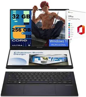 ASUS Zenbook Duo AI Powered 2-in-1 Laptop, 14.0" OLED WUXGA Touchscreen, Intel Ultra 9-285H 16-Cores Processor, Intel Arc 140V Graphics, 32 DDR5 256 PCIe SSD, Windows 11 Pro, Office 2021 License ASUS Zenbook Duo AI Powered 2-in-1 Laptop, 14.0" OLED WUXGA Touchscreen, Intel Ultra 9-285H 16-Cores Processor, Intel Arc 140V Graphics, 32 DDR5 256 PCIe SSD, Windows 11 Pro, Office 2021 License