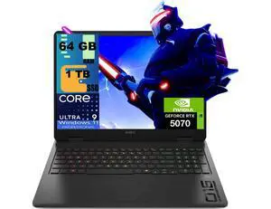 HP OMEN Slim 16 AI Gaming Laptop, 16.0" WUXGA (1920x1200) 144Hz Display, Intel Ultra 9-285H 16-Cores Processor, GeForce RTX 5070 8GB GDDR7, 64GB DDR5 1TB PCIe SSD, RGB KB, WiFi 6E, Windows 11 Pro HP OMEN Slim 16 AI Gaming Laptop, 16.0" WUXGA (1920x1200) 144Hz Display, Intel Ultra 9-285H 16-Cores Processor, GeForce RTX 5070 8GB GDDR7, 64GB DDR5 1TB PCIe SSD, RGB KB, WiFi 6E, Windows 11 Pro