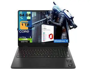 HP OMEN Slim 16 AI Gaming Laptop, 16.0" WUXGA 144Hz Display, Intel Ultra 9-285H 16-Cores Processor, GeForce RTX 5070 8GB GDDR7, 64GB DDR5 1TB PCIe SSD, RGB KB, Windows 11, Office 2021 License HP OMEN Slim 16 AI Gaming Laptop, 16.0" WUXGA 144Hz Display, Intel Ultra 9-285H 16-Cores Processor, GeForce RTX 5070 8GB GDDR7, 64GB DDR5 1TB PCIe SSD, RGB KB, Windows 11, Office 2021 License