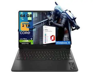 HP OMEN Slim 16 AI Gaming Laptop, 16.0" WUXGA 144Hz Display, Intel Ultra 9-285H 16-Cores Processor, GeForce RTX 5070 8GB GDDR7, 64GB DDR5 2TB PCIe SSD, RGB KB, Windows 11, Office 2021 License HP OMEN Slim 16 AI Gaming Laptop, 16.0" WUXGA 144Hz Display, Intel Ultra 9-285H 16-Cores Processor, GeForce RTX 5070 8GB GDDR7, 64GB DDR5 2TB PCIe SSD, RGB KB, Windows 11, Office 2021 License
