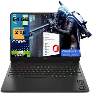 HP OMEN Slim 16 AI Gaming Laptop, 16.0" WUXGA 144Hz Display, Intel Ultra 9-285H 16-Cores Processor, GeForce RTX 5070 8GB GDDR7, 64GB DDR5 2TB PCIe SSD, RGB KB, Windows 11 Pro, Office 2021 License HP OMEN Slim 16 AI Gaming Laptop, 16.0" WUXGA 144Hz Display, Intel Ultra 9-285H 16-Cores Processor, GeForce RTX 5070 8GB GDDR7, 64GB DDR5 2TB PCIe SSD, RGB KB, Windows 11 Pro, Office 2021 License