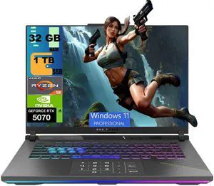 ASUS ROG Strix G16 Gaming Laptop, 16" QHD+ (2560x1600) Display, AMD Ryzen 9 9955HX 16 Cores Processor, GeForce RTX 5070 8GB GDDR7, 32GB DDR5 1TB PCIe SSD, 4-Zone RGB Backlit KB, Windows 11 Pro ASUS ROG Strix G16 Gaming Laptop, 16" QHD+ (2560x1600) Display, AMD Ryzen 9 9955HX 16 Cores Processor, GeForce RTX 5070 8GB GDDR7, 32GB DDR5 1TB PCIe SSD, 4-Zone RGB Backlit KB, Windows 11 Pro
