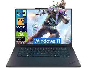 Lenovo ThinkPad T1g 16 Gaming Laptop, 16" 3.2K (3200 x 2000) Display, Intel Core Ultra 9 285H 16 Cores Processor, NVIDIA GeForce RTX 5070 8 GB GDDR7, 16GB DDR5 2TB PCIe SSD, Wi-Fi 7, Windows 11 Lenovo ThinkPad T1g 16 Gaming Laptop, 16" 3.2K (3200 x 2000) Display, Intel Core Ultra 9 285H 16 Cores Processor, NVIDIA GeForce RTX 5070 8 GB GDDR7, 16GB DDR5 2TB PCIe SSD, Wi-Fi 7, Windows 11