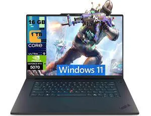 Lenovo ThinkPad T1g 16 Gaming Laptop, 16" 3.2K (3200 x 2000) Display, Intel Core Ultra 9 285H 16 Cores Processor, NVIDIA GeForce RTX 5070 8 GB GDDR7, 16GB DDR5 1TB PCIe SSD, Wi-Fi 7, Windows 11 Lenovo ThinkPad T1g 16 Gaming Laptop, 16" 3.2K (3200 x 2000) Display, Intel Core Ultra 9 285H 16 Cores Processor, NVIDIA GeForce RTX 5070 8 GB GDDR7, 16GB DDR5 1TB PCIe SSD, Wi-Fi 7, Windows 11