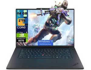 Lenovo ThinkPad T1g 16 Gaming Laptop, 16" 3.2K (3200 x 2000) Display, Intel Core Ultra 9 285H 16 Cores Processor, NVIDIA GeForce RTX 5070 8 GB GDDR7, 64GB DDR5 2TB PCIe SSD, Wi-Fi 7, Windows 11 Pro Lenovo ThinkPad T1g 16 Gaming Laptop, 16" 3.2K (3200 x 2000) Display, Intel Core Ultra 9 285H 16 Cores Processor, NVIDIA GeForce RTX 5070 8 GB GDDR7, 64GB DDR5 2TB PCIe SSD, Wi-Fi 7, Windows 11 Pro