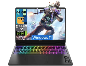HP Omen Max 16 Gaming Laptop, 16" WQXGA (2560×1600) Display, AMD Ryzen AI 9 HX 375 Processor, NVIDIA GeForce RTX 5080 16GB GDDR7 Graphics, 64GB DDR5 1TB PCIe SSD, Wi-Fi 7, Windows 11 HP Omen Max 16 Gaming Laptop, 16" WQXGA (2560×1600) Display, AMD Ryzen AI 9 HX 375 Processor, NVIDIA GeForce RTX 5080 16GB GDDR7 Graphics, 64GB DDR5 1TB PCIe SSD, Wi-Fi 7, Windows 11