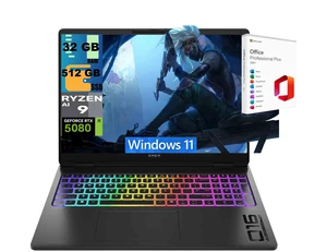HP Omen Max 16 Gaming Laptop, 16" WQXGA Display, AMD Ryzen AI 9 HX 375 Processor, NVIDIA GeForce RTX 5080 16GB GDDR7 Graphics, 32GB DDR5 512GB PCIe SSD, Wi-Fi 7, Windows 11, Office 2021 License HP Omen Max 16 Gaming Laptop, 16" WQXGA Display, AMD Ryzen AI 9 HX 375 Processor, NVIDIA GeForce RTX 5080 16GB GDDR7 Graphics, 32GB DDR5 512GB PCIe SSD, Wi-Fi 7, Windows 11, Office 2021 License