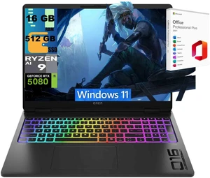 HP Omen Max 16 Gaming Laptop, 16" WQXGA Display, AMD Ryzen AI 9 HX 375 Processor, NVIDIA GeForce RTX 5080 16GB GDDR7 Graphics, 16GB DDR5 512GB PCIe SSD, Wi-Fi 7, Windows 11, Office 2021 License HP Omen Max 16 Gaming Laptop, 16" WQXGA Display, AMD Ryzen AI 9 HX 375 Processor, NVIDIA GeForce RTX 5080 16GB GDDR7 Graphics, 16GB DDR5 512GB PCIe SSD, Wi-Fi 7, Windows 11, Office 2021 License