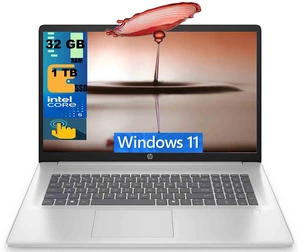 HP 17 Laptop, 17.3" HD+ Touchscreen, Intel Core 5 120U 10 Cores Processor, Intel Graphics, 32GB DDR4 1TB PCIe SSD, Backlit Keyboard, Wi-Fi 6, Windows 11 HP 17 Laptop, 17.3" HD+ Touchscreen, Intel Core 5 120U 10 Cores Processor, Intel Graphics, 32GB DDR4 1TB PCIe SSD, Backlit Keyboard, Wi-Fi 6, Windows 11
