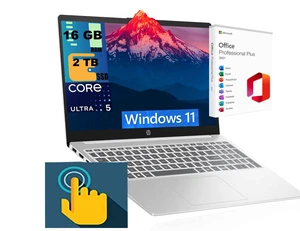 HP 15 Laptop, 15.6" FHD Touchscreen, Intel Core Ultra 5 125H 14 cores Processor, Intel Graphics, 16GB DDR5 2TB PCIe SSD, Wifi 6, Windows 11, Office 2021 License HP 15 Laptop, 15.6" FHD Touchscreen, Intel Core Ultra 5 125H 14 cores Processor, Intel Graphics, 16GB DDR5 2TB PCIe SSD, Wifi 6, Windows 11, Office 2021 License