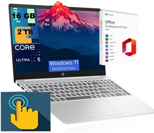 HP 15 Laptop, 15.6" FHD Touchscreen, Intel Core Ultra 5 125H 14 cores Processor, Intel Graphics, 16GB DDR5 2TB PCIe SSD, Wifi 6, Windows 11 Pro, Office 2021 License HP 15 Laptop, 15.6" FHD Touchscreen, Intel Core Ultra 5 125H 14 cores Processor, Intel Graphics, 16GB DDR5 2TB PCIe SSD, Wifi 6, Windows 11 Pro, Office 2021 License
