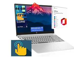 HP 15 Laptop, 15.6" FHD Touchscreen, Intel Core Ultra 5 125H 14 cores Processor, Intel Graphics, 64GB DDR5 512GB PCIe SSD, Wifi 6, Windows 11 Pro, Office 2021 License HP 15 Laptop, 15.6" FHD Touchscreen, Intel Core Ultra 5 125H 14 cores Processor, Intel Graphics, 64GB DDR5 512GB PCIe SSD, Wifi 6, Windows 11 Pro, Office 2021 License