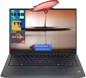 Lenovo ThinkPad E14 Laptop, 14" WUXGA (1920 x 1200) Display, AMD Ryzen 5 7535U 6-Core Processor, AMD Radeon Graphics, 16GB DDR5 1TB PCIe SSD, Fingerprint, Backlit KB, Windows 11 Pro Lenovo ThinkPad E14 Laptop, 14" WUXGA (1920 x 1200) Display, AMD Ryzen 5 7535U 6-Core Processor, AMD Radeon Graphics, 16GB DDR5 1TB PCIe SSD, Fingerprint, Backlit KB, Windows 11 Pro