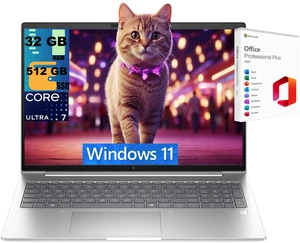 HP ProBook 4 16 Laptop, 16" FHD+ (1920*1200) Display, Intel Core Ultra 7 255U 12 Cores Processor, Intel Graphics, 32GB DDR5 512GB PCIe SSD, FR, Wi-Fi 6, Windows 11, Office 2021 License HP ProBook 4 16 Laptop, 16" FHD+ (1920*1200) Display, Intel Core Ultra 7 255U 12 Cores Processor, Intel Graphics, 32GB DDR5 512GB PCIe SSD, FR, Wi-Fi 6, Windows 11, Office 2021 License