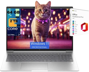 HP ProBook 4 16 Laptop, 16" FHD+ (1920*1200) Display, Intel Core Ultra 7 255U 12 Cores Processor, Intel Graphics, 64GB DDR5 2TB PCIe SSD, FR, Wi-Fi 6, Windows 11 Pro, Office 2021 License HP ProBook 4 16 Laptop, 16" FHD+ (1920*1200) Display, Intel Core Ultra 7 255U 12 Cores Processor, Intel Graphics, 64GB DDR5 2TB PCIe SSD, FR, Wi-Fi 6, Windows 11 Pro, Office 2021 License