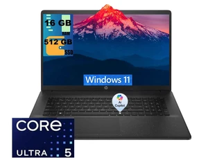 HP 17 Laptop, 17.3" HD+ (1600*900) Display, Intel Core Ultra 5 225U 12 cores Processor, Intel Graphics, 16GB DDR5 512GB PCIe SSD, Wi-Fi 6, Windows 11 HP 17 Laptop, 17.3" HD+ (1600*900) Display, Intel Core Ultra 5 225U 12 cores Processor, Intel Graphics, 16GB DDR5 512GB PCIe SSD, Wi-Fi 6, Windows 11
